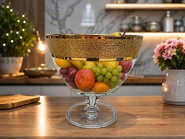 вазы фруктовницы: Ваза для фруктов PROMSIZ (Decorated Glass) - Материал: прозрачное — 3