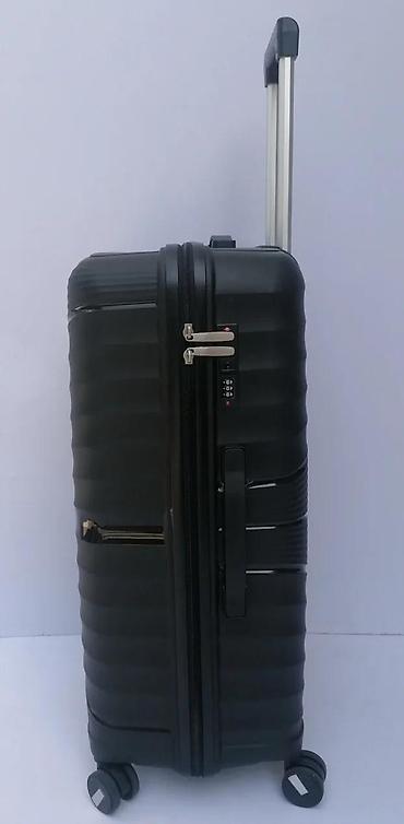Putni koferi i torbe: Set od 3 kofera – elegantni crni tvrdi koferi na točkiće - Materijal — 11