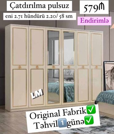 mebel sexleri: _*ALTIQAPILI DOLAB*_ _*FABRİK İSTEHSALI*_ Qiymət : *579₼* *Dolab