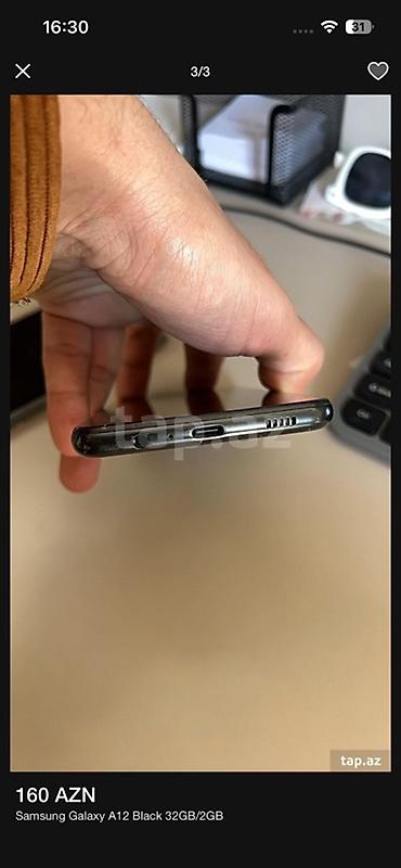 samsung a0: Samsung Galaxy A12, 32 GB, rəng - Qara — 2