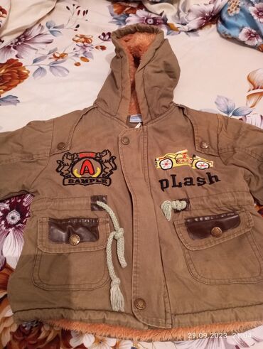 куртка на мальчика 8 лет: Комплект, цвет - Коричневый, Б/у