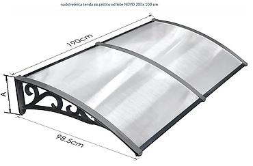 fenjeri za terasu: Nadstrešnica/tenda za zaštitu od kiše - Dimenzije: 190 cm dužina x — 1