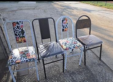 kafe stul: Metall karkaslı yemək otağı/stolüstü stulları - Material: qalın — 3