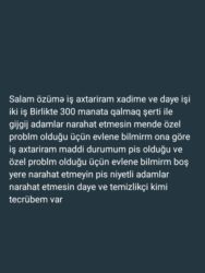 Avtobiznes, servis xidmətləri: Dayə, Qalmaq şərti ilə, 23 il, 1-2 illik təcrübə