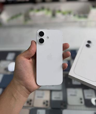 IPhone 16, 128 GB, Ağ, Zəmanət, Simsiz şarj, Face ID