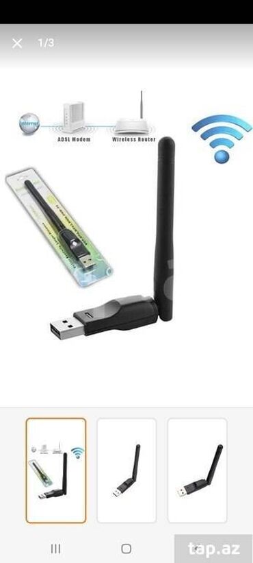 Модемы и сетевое оборудование: Wi-fi qebul edici pc ve noutbooklar ucun. Tüner WiFi USB