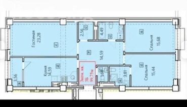 Продажа квартир: 3 комнаты, 100 м², Элитка, 14 этаж, ПСО (под самоотделку)