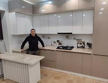 Кухонные гарнитуры: Кухонный гарнитур, Новый, цвет - Серый, ДСП, Бесплатная доставка — 26