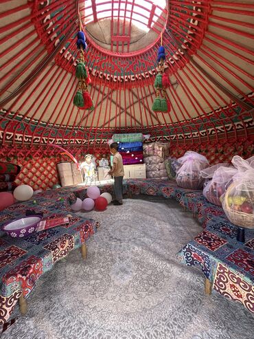 Аренда юрт: Аренда юрты, Каркас Деревянный, 75 баш, С полом, Самовар, Посуда — 16