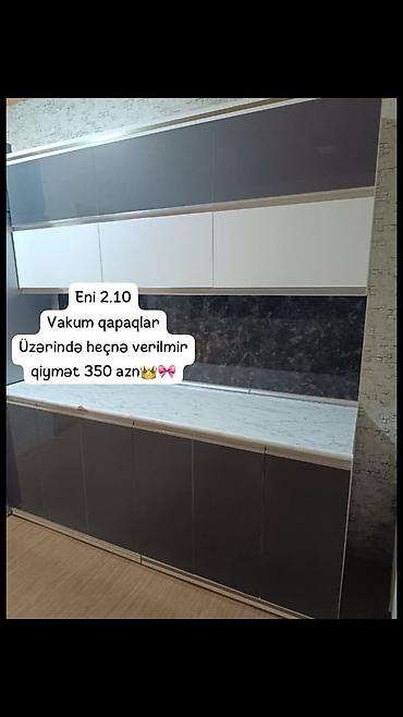 mermer panel: Mətbəx mebeli dəsti - Ölçü: eni 2.10 m - Vakum qapaqlar - İkiqat — 1