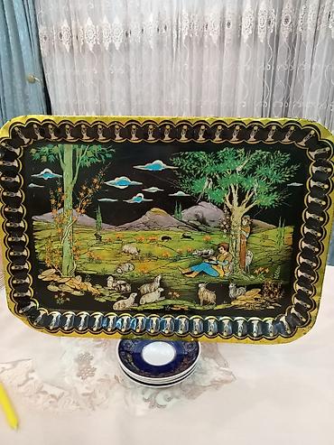 Əl işi dekorativ nimçə/tray - Material: metal əsasında əl boyaması