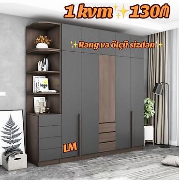skaf satilir: Düz dolab, Yataq otağı üçün, Qarderob, Açılan, Korpuslu, 4 qapılı — 1