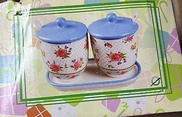 seti baqli: Porcelain ədviyyat/qənd dəsti - Material: keramika/porcelan - Set: 2 — 2