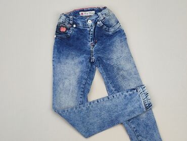 jeansy tapered: Spodnie jeansowe, 9 lat, 128/134, stan - Dobry