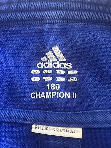 champ: Кимоно для дзюдо adidas Champion II, синее идеальное состояние — 4