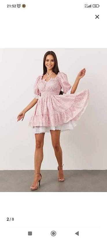 Повседневные платья: Шикарная платье на лето 
Ткань хб🧶
Размер?48
Цена🔥550сом — 2