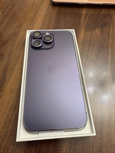 Apple iPhone: IPhone 14 Pro Max, 128 GB, Deep Purple, Barmaq izi, Simsiz şarj, Face ID