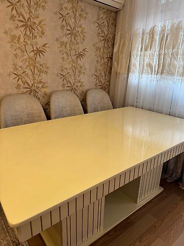 masa satisi: Qonaq otağı üçün, Yeni, Açılan, Dördbucaq masa, 6 stul — 3
