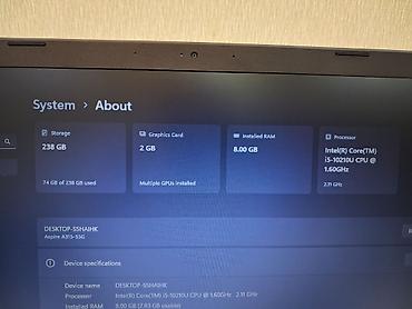 Acer: Acer Aspire 3 / i5-10210U / 8GB RAM / 238GB SSD / 2GB NVIDIA / — 9