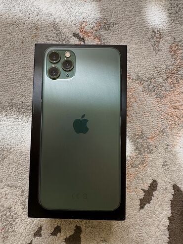 комптер: IPhone 11 Pro Max, Колдонулган, 256 ГБ, Alpine Green, Коргоочу айнек, Каптама, Куту, 100 %