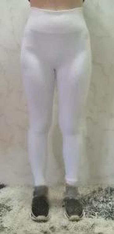 Helanke, biciklistički šortsevi: Ženske bele rebraste helanke – visok struk - Model: bešavne helanke — 20