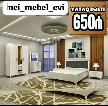 yatag mebel: 2 односпальные кровати, Шкаф, Трюмо, 2 тумбы, Азербайджан, Новый