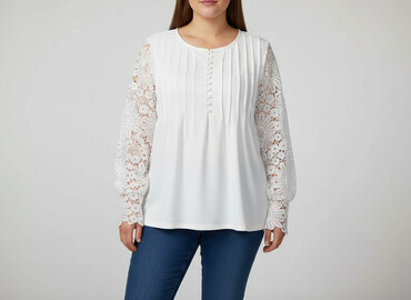 eleganckie bluzki dla puszystych: Women's blouse, size 2XL