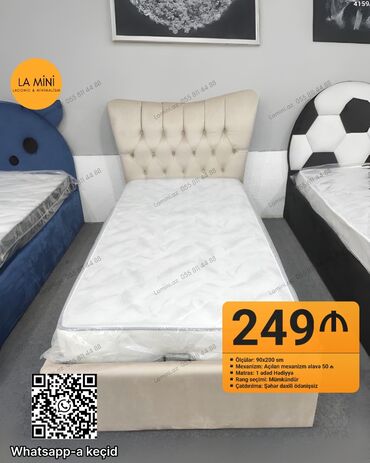 tek kravatlar: Təknəfərlik çarpayı, Bazalı, Matras ilə, Siyirməli