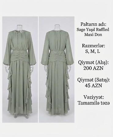 Məhsul: Sage Yaşıl Ruffled Maxi Don - Uzun maxi kəsim, axıcı parça - lalafo.az -da Məhsul: Sage Yaşıl Ruffled Maxi Don - Uzun maxi kəsim, axıcı parça -