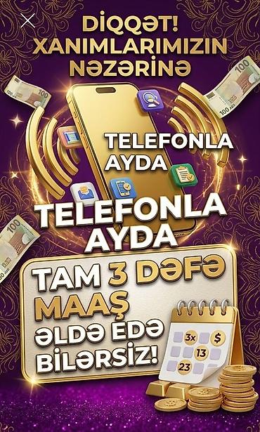İT, kompüterlər, əlaqə: Xanımlar üçün onlayn gəlir imkanı - Telefonla işləyərək aylıq qazanc — 1