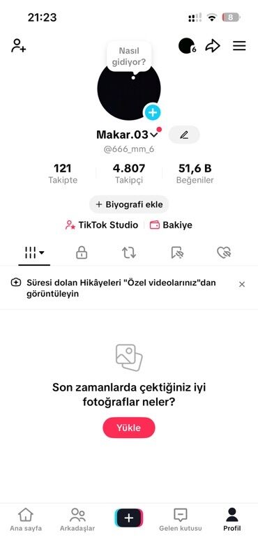 qapi ustu asmalar: TikTok hesabı satılır — “Makar.03” (@666_mm_6) Hesabın