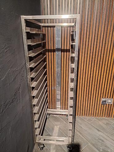 Другое оборудование для бизнеса: Şirniyyat evi, restoran mətbəxi üçün Stellaj (tepsi daşıma) Paslanmaz — 1