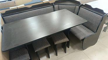 silver kitchen: Кухонный мягкий уголок, Новый, В рассрочку, Дерево, цвет - Серый — 4
