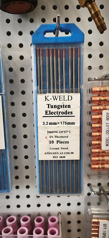 svarka aparati: K-WELD Volfram Elektrodları - Növ: 2% toriyli volfram (2% Thoriated) — 1