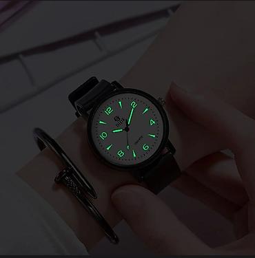 gun eynəyi: Xanımlar və bəylər üçün Fosfor İşıqlı Minimalist Moda Kvars Saatı — 2