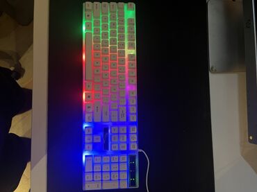 Klaviaturalar: Ağ rəngli oyun dəsti - oyun klaviaturası, oyun üçün mouse, rgb — 3