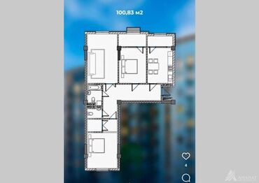 Продажа квартир: 3 комнаты, 100 м², Элитка, 4 этаж, ПСО (под самоотделку)