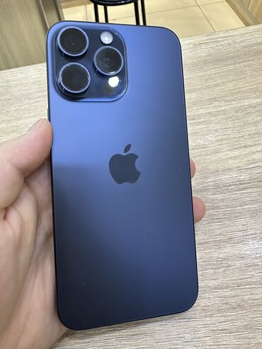 айфон кызыл кыя: IPhone 15 Pro Max, Колдонулган, 256 ГБ, Blue Titanium, Куту, 94 %