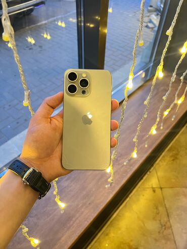 Apple iPhone: IPhone 15 Pro Max, 256 GB, Natural Titanium, Zəmanət, Face ID, Sənədlərlə
