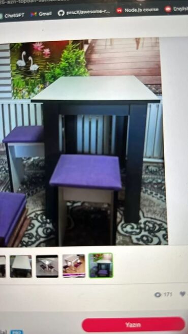 Masa və oturacaq dəstləri: Mətbəx üçün, Yeni, Açılmayan, Dördbucaq masa, 4 stul -da lalafo.az — 8 Masa və oturacaq dəstləri: Mətbəx üçün, Yeni, Açılmayan, Dördbucaq masa, 4 stul — 8