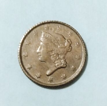 qızıl sikke: 1 dollar 1852 ci ilin satıram.qizil deyil