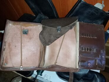 Портфели: Портфель‑органайзер советского образца (кожа/кожзам, коричневый) — 19