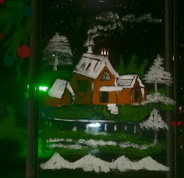 Bayram bəzəkləri: Yeni il vitraj rəsmləri – pəncərə və vitrin bəzəyi - Xidmət: Şüşə — 8