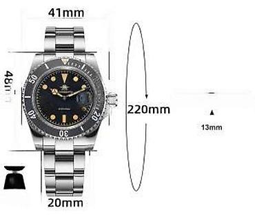 Ručni satovi: ADDIESDIVE AD2054 - 41mm - Crna - Rolex Submariner Homage ADDIESDIVE — 20