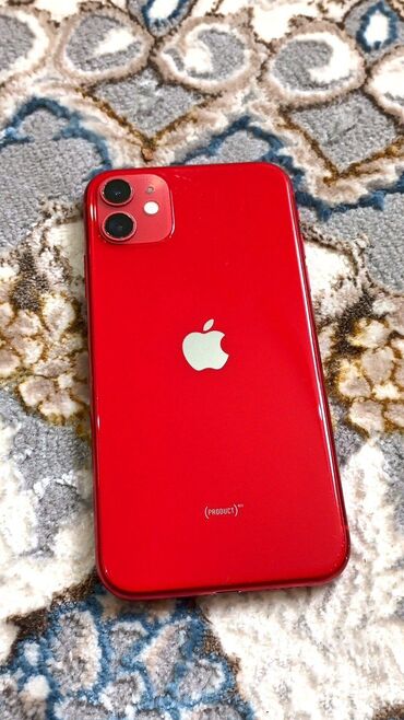 колдонулган телефондор: IPhone 11, Б/у, 256 ГБ, Красный, Чехол