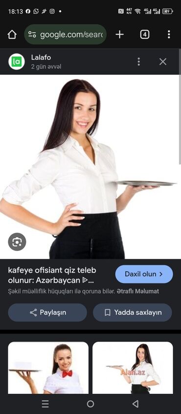masajist teleb olunur: Ofisiant tələb olunur, Restoran, Gündəlik ödəniş, 18-29 yaş, 1 ildən az təcrübə