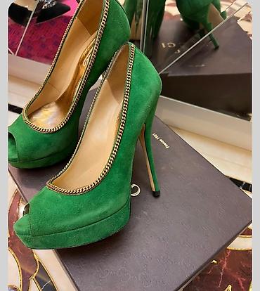 Tuflilər: Tuflilər, Gucci, Ölçü: 35.5, rəng - Yaşıl, İşlənmiş — 1