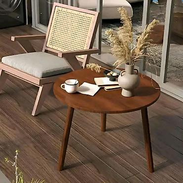 sto mali: Drveni okrugli stočić za kafu/trpezariju marke Bseack. Jednostavan — 1