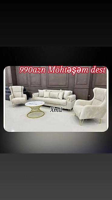 ipek parça: Möhtəşəm 3 hissəli mebel dəsti – 990 AZN Tərkibi: - 1 geniş divan — 1