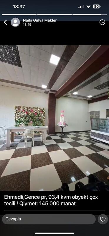 Kommersiya daşınmaz əmlakının satışı: Əhmədli qəsəbəsində, Gəncə prospektində yerləşən bu obyekt 93.4 -da lalafo.az — 9 Kommersiya daşınmaz əmlakının satışı: Əhmədli qəsəbəsində, Gəncə prospektində yerləşən bu obyekt 93.4 — 9